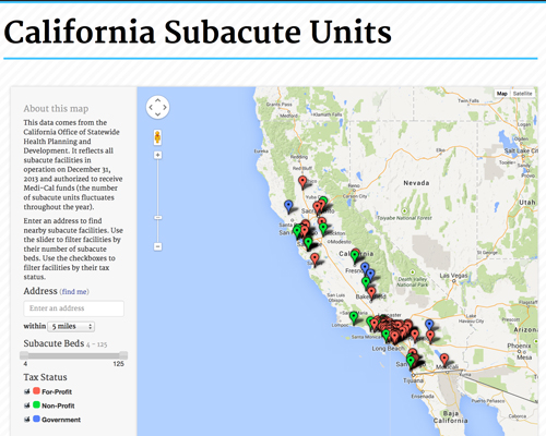 Explore subacute centers in California in this interactive map